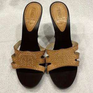 Fendi Pumps with Leather Upper and Man Made Sole Size 36.5